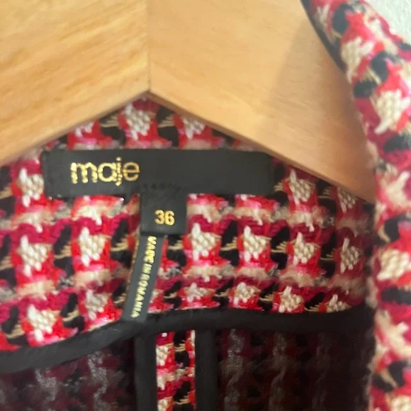 Maje Pink and Black Tweed Mini Dress - Picture 3 of 5